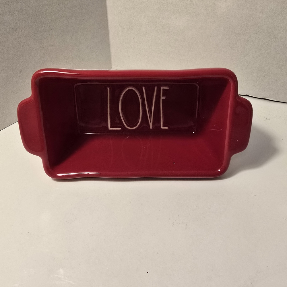 Rae Dunn Red Love Loaf Pan